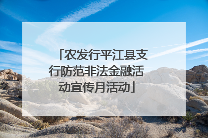 农发行平江县支行防范非法金融活动宣传月活动