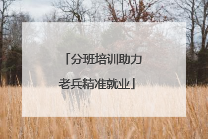 分班培训助力老兵精准就业