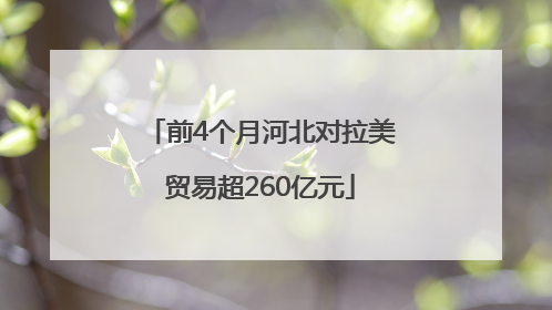 前4个月河北对拉美贸易超260亿元