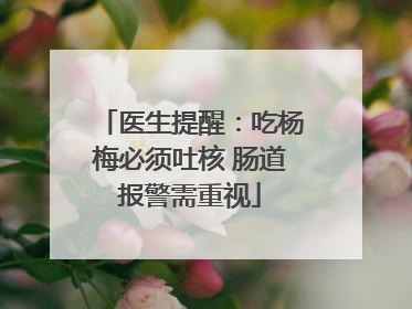 医生提醒：吃杨梅必须吐核 肠道报警需重视