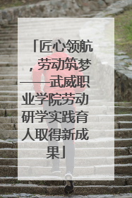 匠心领航，劳动筑梦——武威职业学院劳动研学实践育人取得新成果