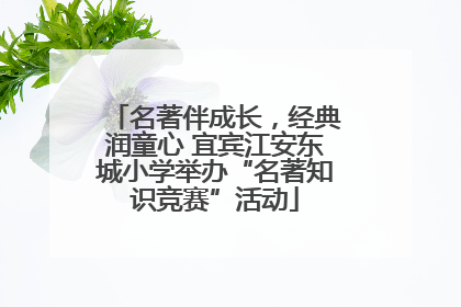名著伴成长，经典润童心 宜宾江安东城小学举办“名著知识竞赛”活动