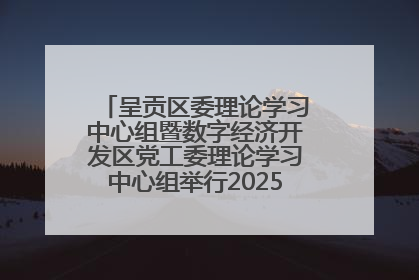 呈贡区委理论学习中心组暨数字经济开发区党工委理论学习中心组举行2025年第七次学习会议