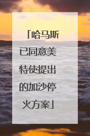 哈马斯已同意美特使提出的加沙停火方案
