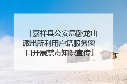 嘉祥县公安局卧龙山派出所利用户籍服务窗口开展禁毒知识宣传