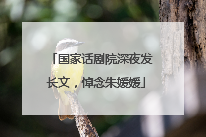 国家话剧院深夜发长文，悼念朱媛媛