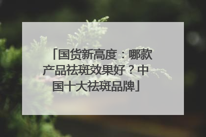 国货新高度：哪款产品祛斑效果好？中国十大祛斑品牌