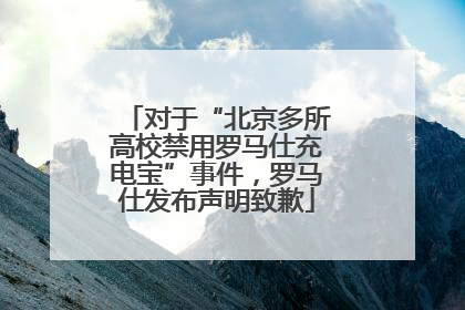 对于“北京多所高校禁用罗马仕充电宝”事件，罗马仕发布声明致歉