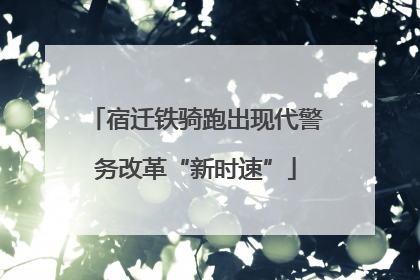 宿迁铁骑跑出现代警务改革“新时速”