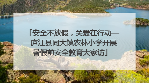 安全不放假，关爱在行动——庐江县同大镇农林小学开展暑假前安全教育大家访