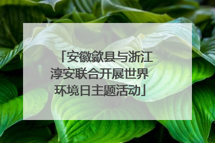 安徽歙县与浙江淳安联合开展世界环境日主题活动