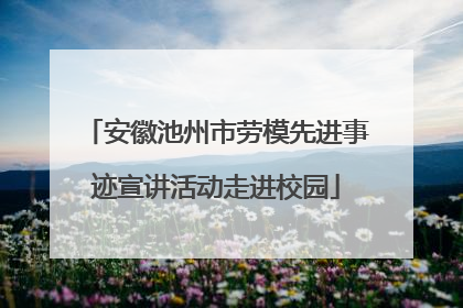 安徽池州市劳模先进事迹宣讲活动走进校园