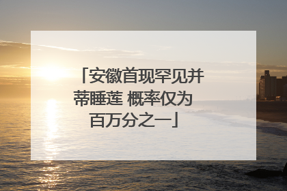 安徽首现罕见并蒂睡莲 概率仅为百万分之一