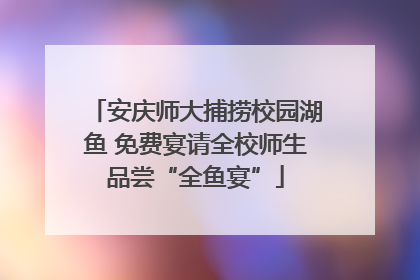 安庆师大捕捞校园湖鱼 免费宴请全校师生品尝“全鱼宴”
