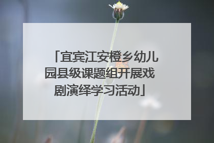宜宾江安橙乡幼儿园县级课题组开展戏剧演绎学习活动