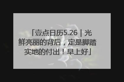 壹点日历5.26｜光鲜亮丽的背后，定是脚踏实地的付出！早上好