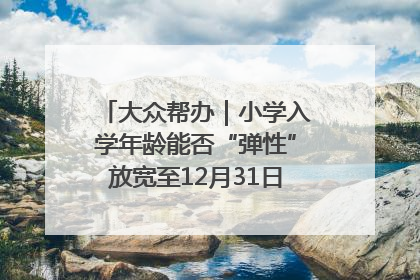 大众帮办｜小学入学年龄能否“弹性”放宽至12月31日？有地方已在探索