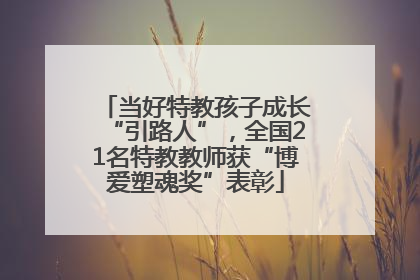 当好特教孩子成长“引路人”，全国21名特教教师获“博爱塑魂奖”表彰
