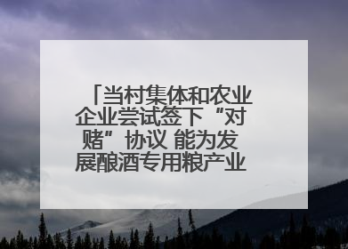 当村集体和农业企业尝试签下“对赌”协议 能为发展酿酒专用粮产业带来哪些利好？