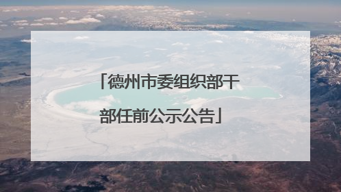德州市委组织部干部任前公示公告