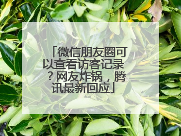 微信朋友圈可以查看访客记录？网友炸锅，腾讯最新回应