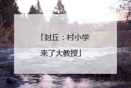 封丘：村小学来了大教授