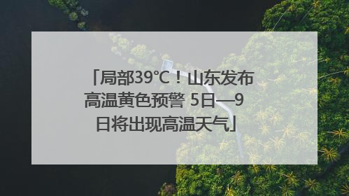 局部39℃！山东发布高温黄色预警 5日—9日将出现高温天气