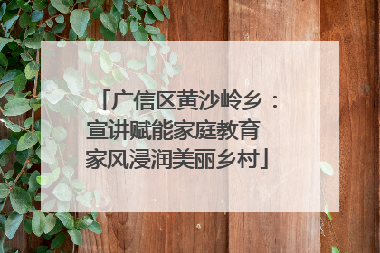 广信区黄沙岭乡：宣讲赋能家庭教育 家风浸润美丽乡村