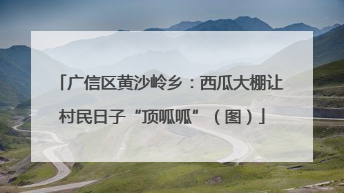 广信区黄沙岭乡：西瓜大棚让村民日子“顶呱呱”（图）