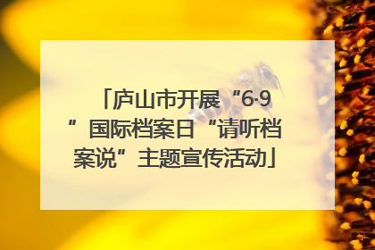 庐山市开展“6·9”国际档案日“请听档案说”主题宣传活动