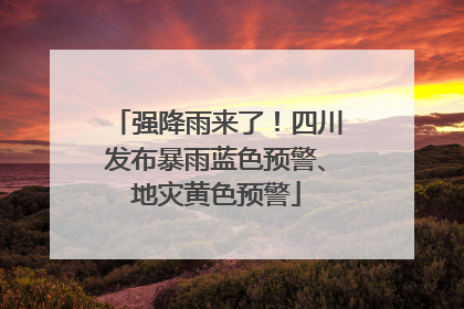 强降雨来了！四川发布暴雨蓝色预警、地灾黄色预警