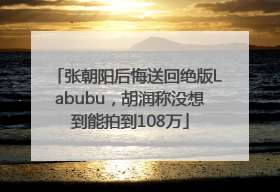 张朝阳后悔送回绝版Labubu，胡润称没想到能拍到108万