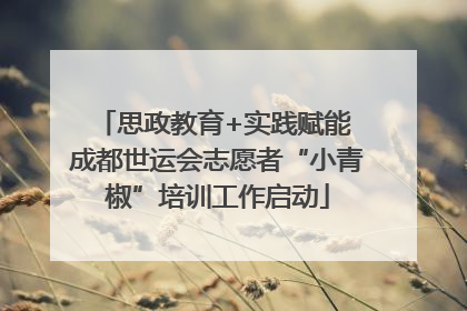 思政教育+实践赋能 成都世运会志愿者“小青椒”培训工作启动