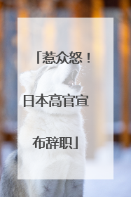 惹众怒！日本高官宣布辞职