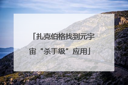 扎克伯格找到元宇宙“杀手级”应用
