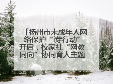 扬州市未成年人网络保护“i芽行动”开启，校家社“网教同向”协同育人主题活动启动