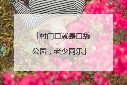 村门口就是口袋公园，老少同乐