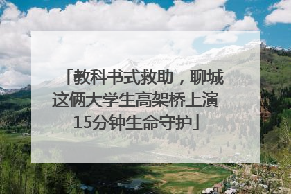 教科书式救助，聊城这俩大学生高架桥上演15分钟生命守护