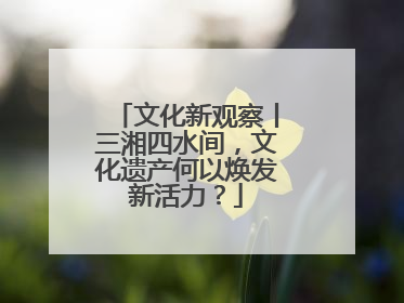 文化新观察丨三湘四水间，文化遗产何以焕发新活力？
