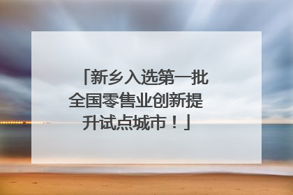 新乡入选第一批全国零售业创新提升试点城市！