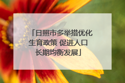 日照市多举措优化生育政策 促进人口长期均衡发展