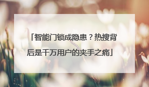 智能门锁成隐患？热搜背后是千万用户的夹手之痛