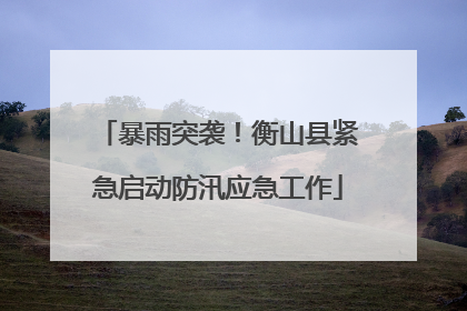 暴雨突袭！衡山县紧急启动防汛应急工作