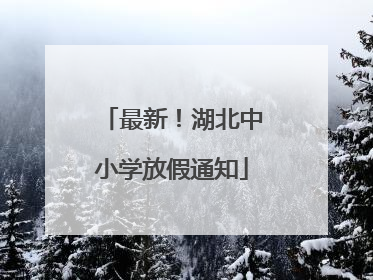 最新！湖北中小学放假通知