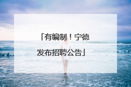 有编制！宁德发布招聘公告