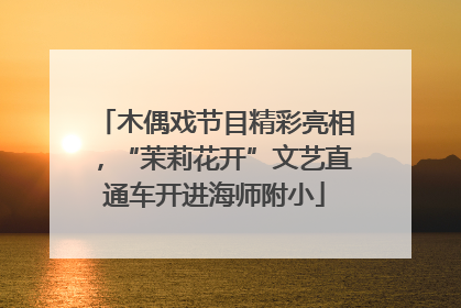 木偶戏节目精彩亮相，“茉莉花开”文艺直通车开进海师附小