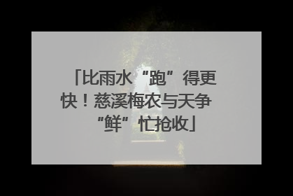 比雨水“跑”得更快！慈溪梅农与天争“鲜”忙抢收