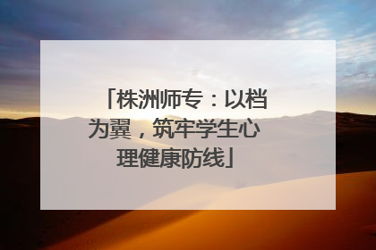 株洲师专：以档为翼，筑牢学生心理健康防线