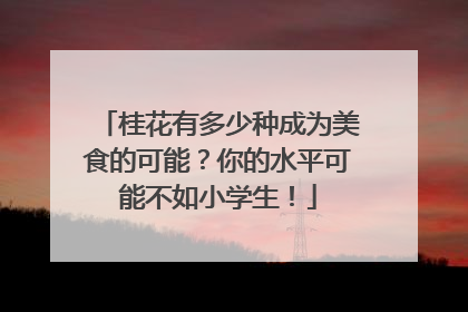 桂花有多少种成为美食的可能？你的水平可能不如小学生！