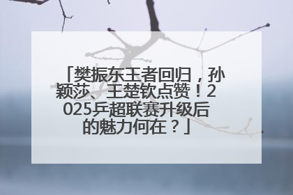 樊振东王者回归，孙颖莎、王楚钦点赞！2025乒超联赛升级后的魅力何在？